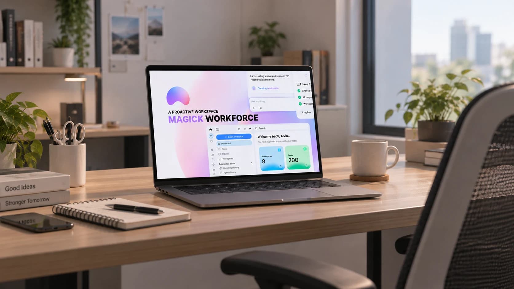 Magick Workforce workspace on a laptop