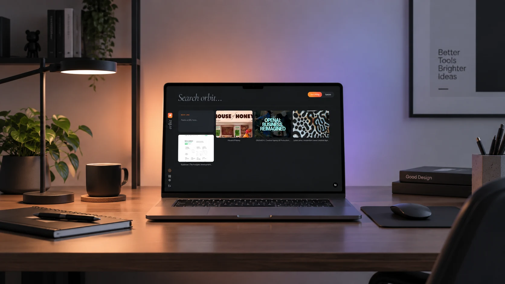 Orbit feed on a laptop