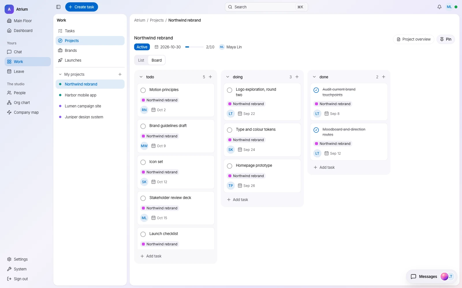 Project kanban board